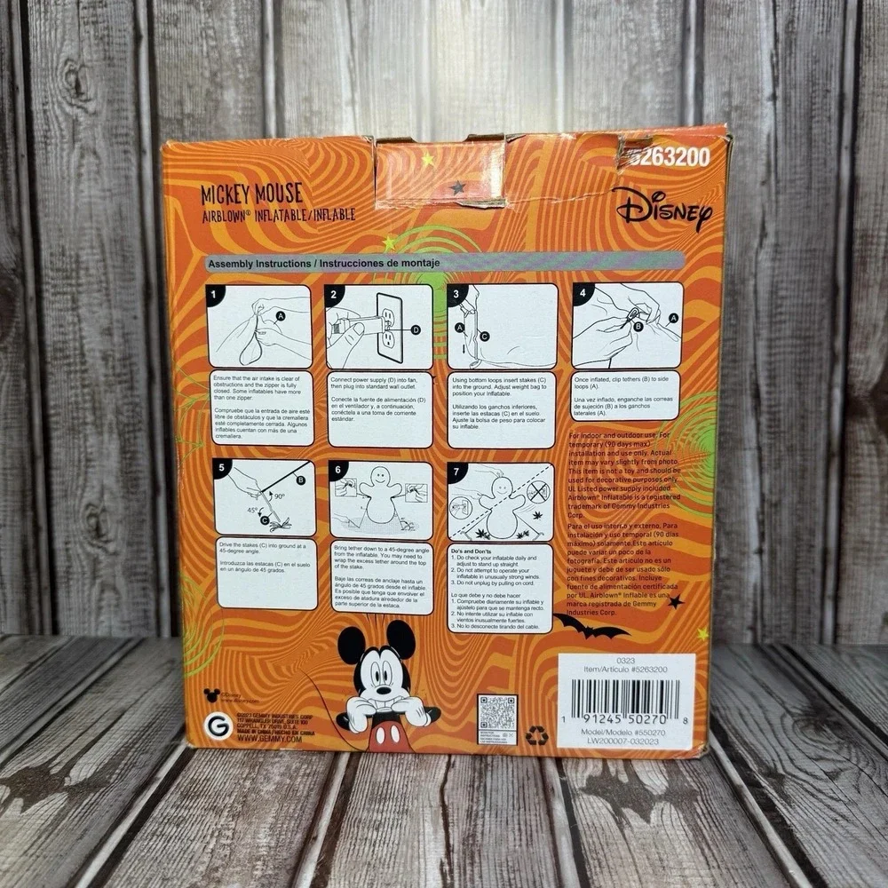 Gemmy 3.5ft Tall Disney's Mickey Mouse Halloween Inflatable